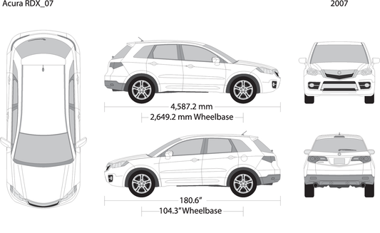 2007 Acura Rdx V07 Vehicle Wrap Template