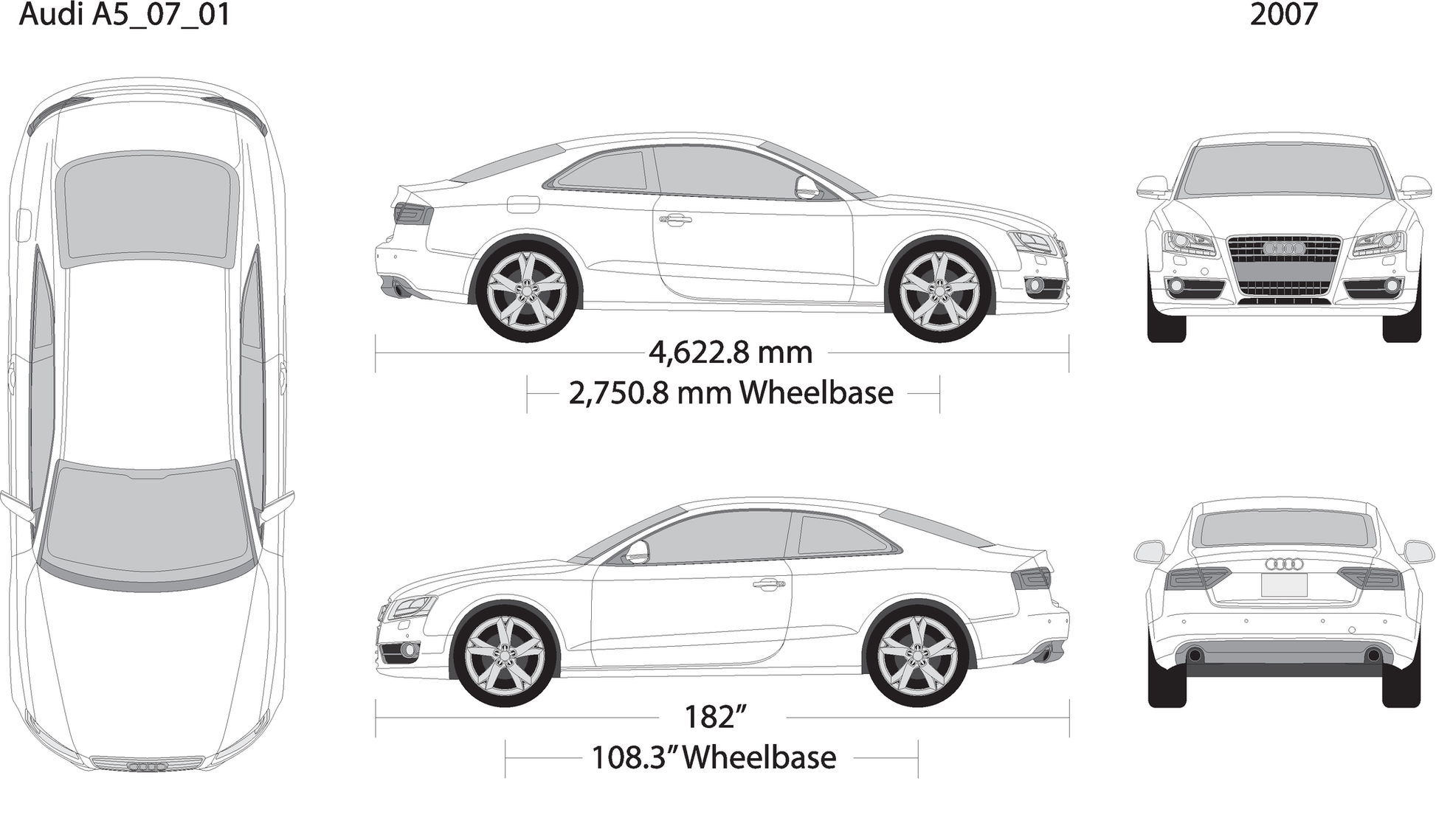 2007 Audi A5 V01 Vehicle Wrap Template