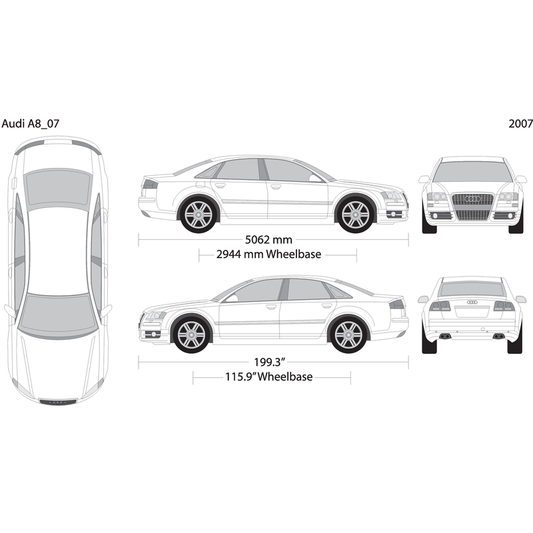 2007 Audi A8 V07 Vehicle Wrap Template
