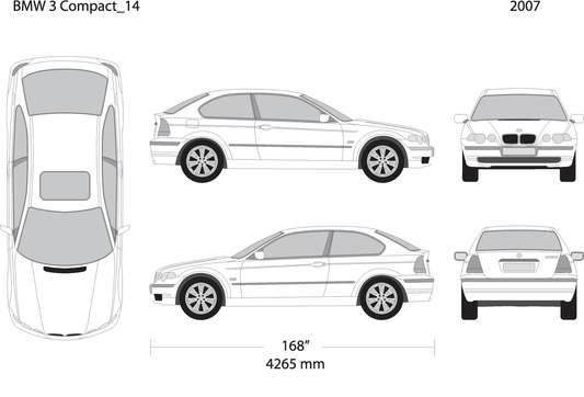 2007 Bmw 3 V14 Vehicle Wrap Template