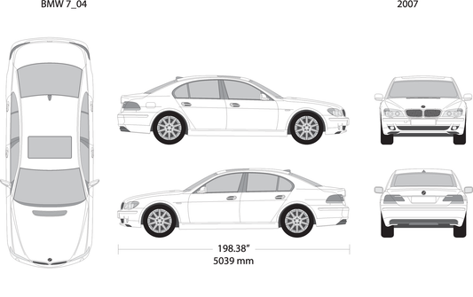 2007 Bmw 7 V04 Vehicle Wrap Template