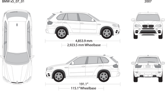 2007 Bmw X5 V01 Vehicle Wrap Template