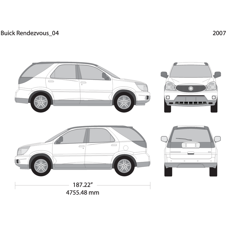 2007 Buick Rendezvous V04 Vehicle Wrap Template
