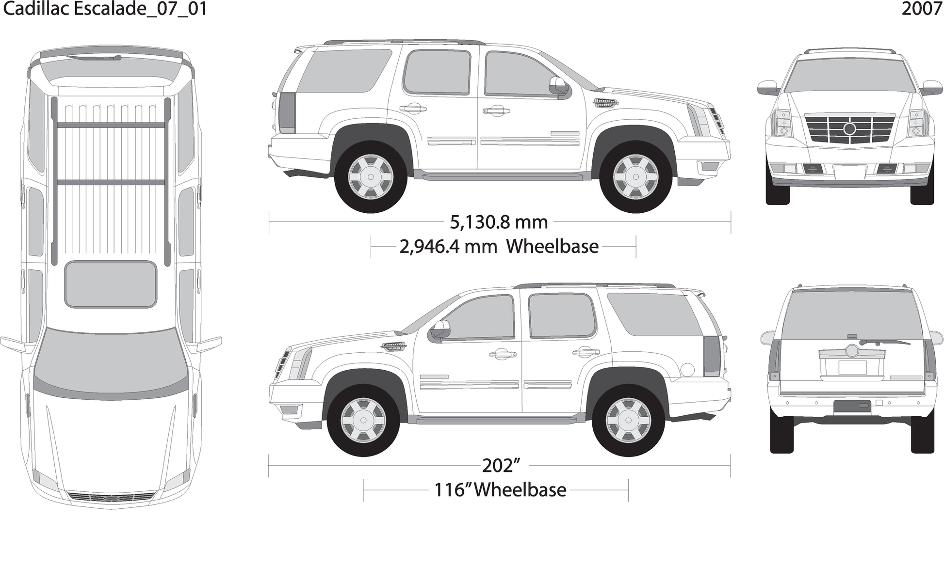 2007 Cadillac Escalade V01 Vehicle Wrap Template