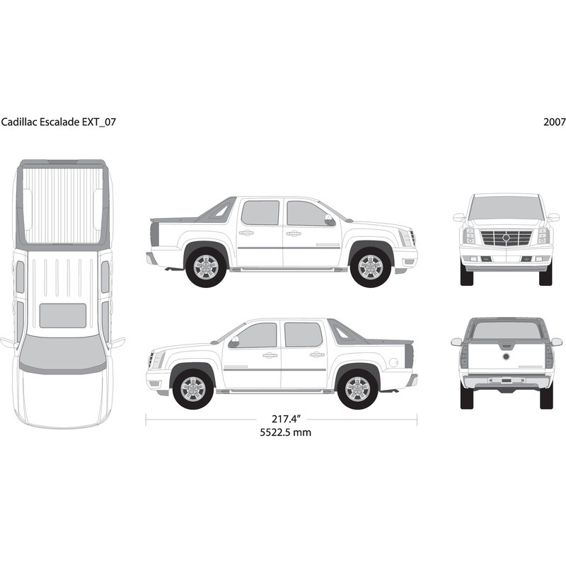 2007 Cadillac Pick Ups Escalade Ext V07 Vehicle Wrap Template