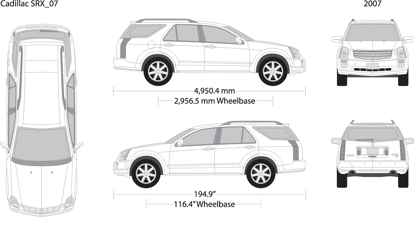 2007 Cadillac Srx V07 Vehicle Wrap Template