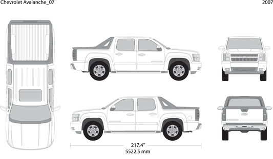 2007 Chevy Avalanche V01 Vehicle Wrap Template