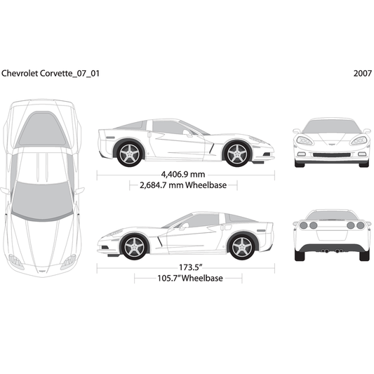 2007 Chevy Corvette V01 Vehicle Wrap Template