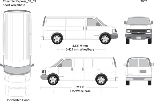 2007 Chevy Express V03 Vehicle Wrap Template