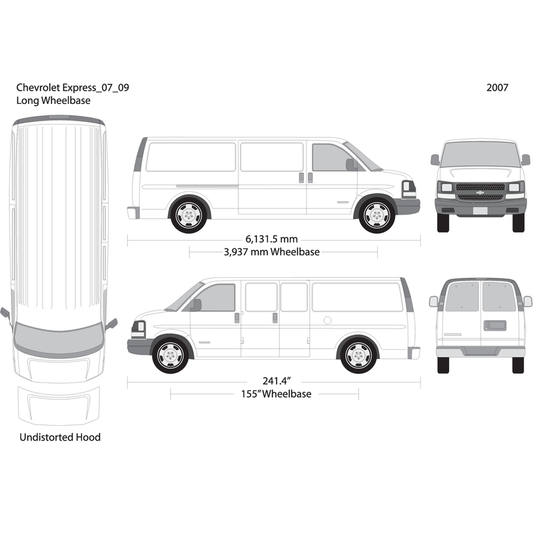 2007 Chevy Express V09 Vehicle Wrap Template