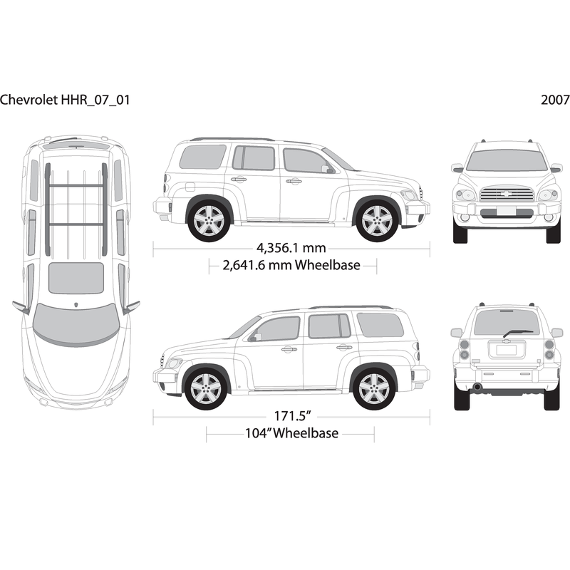 2007 Chevy Hhr V01 Vehicle Wrap Template