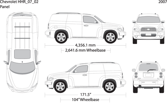 2007 Chevy Hhr V02 Vehicle Wrap Template