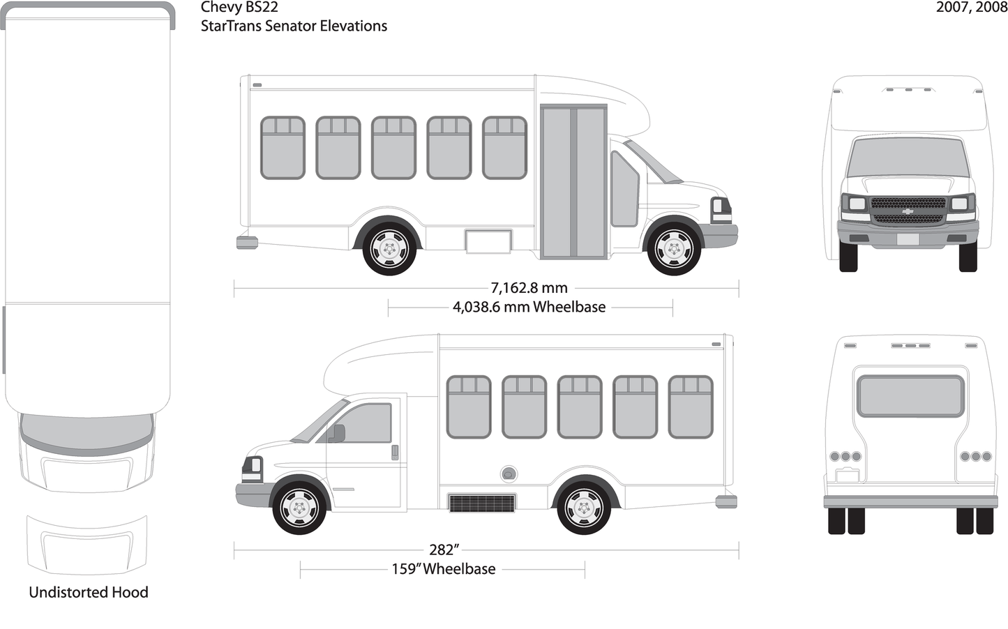 2007 Chevy Shuttle Bus Vehicle Wrap Template