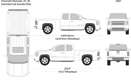 2007 Chevy Silverado 1500 V04 Vehicle Wrap Template
