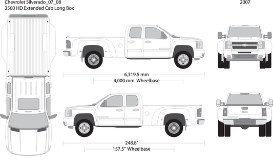 2007 Chevy Silverado 2500 3500 Hd V08 Vehicle Wrap Template