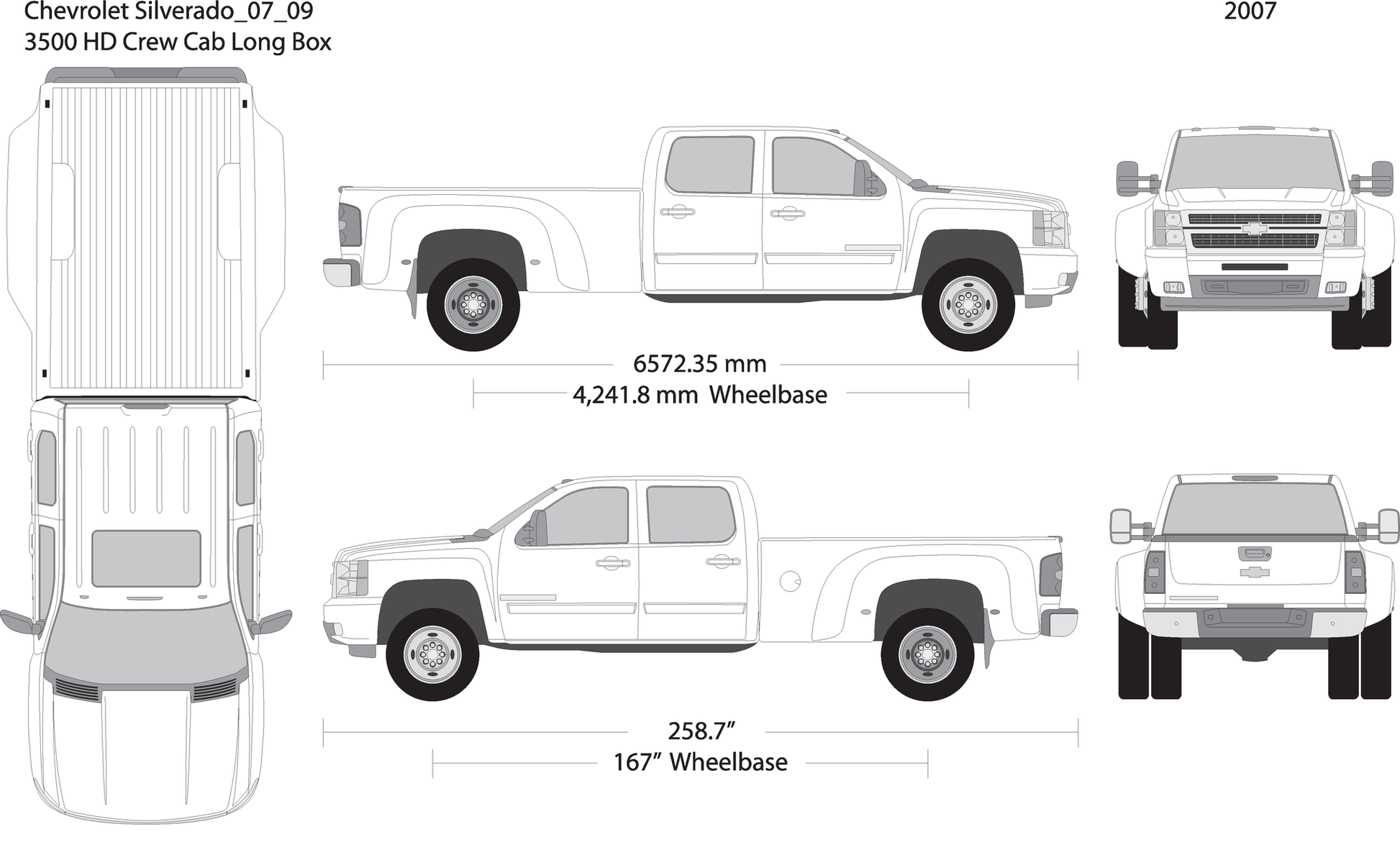 2007 Chevy Silverado 2500 3500 Hd V09 Vehicle Wrap Template