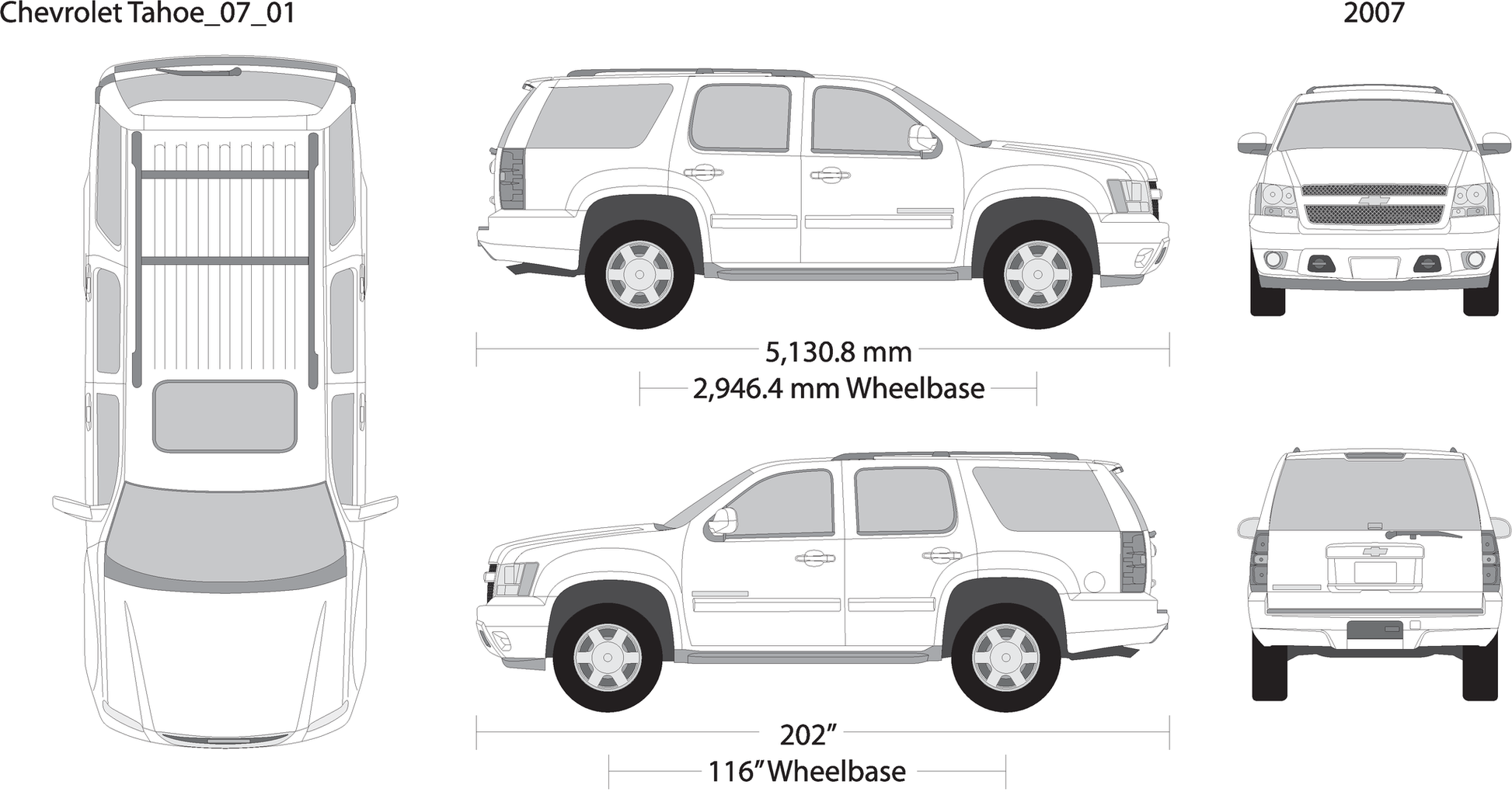2007 Chevy Tahoe V01 Vehicle Wrap Template