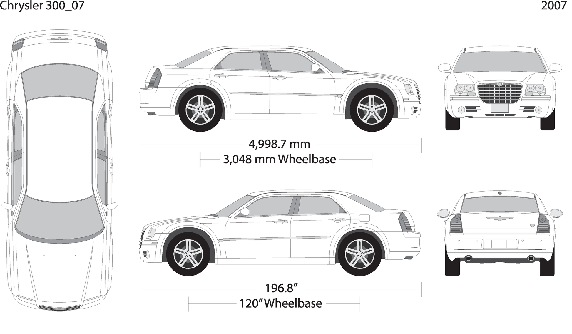 2007 Chrysler 300 V07 Vehicle Wrap Template