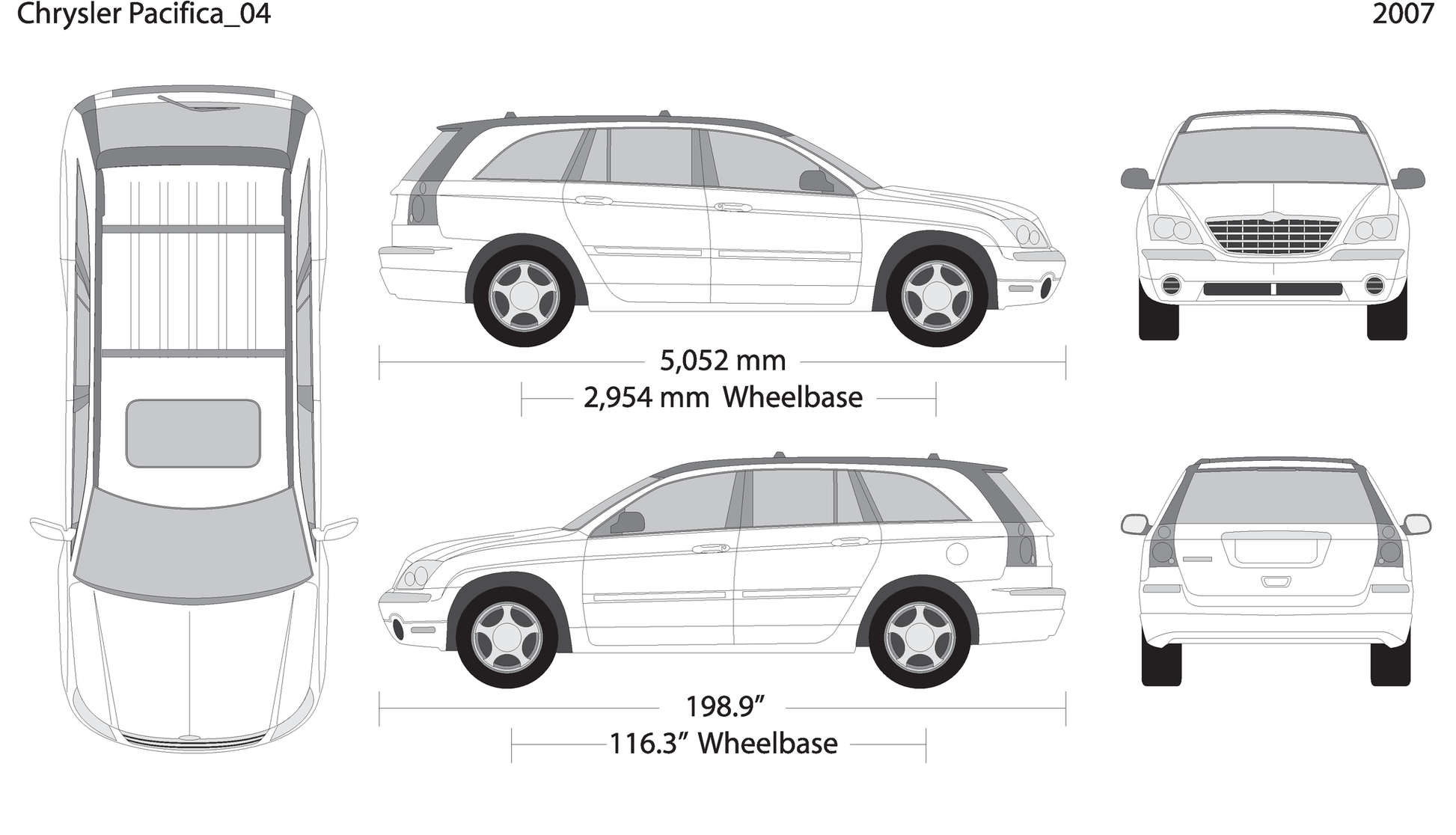 2007 Chrysler Pacifica V04 Vehicle Wrap Template