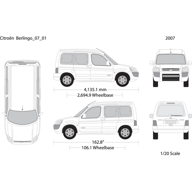 2007 Citroen Berlingo V01 Vehicle Wrap Template