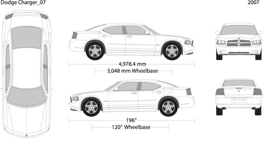 2007 Dodge Charger V07 Vehicle Wrap Template