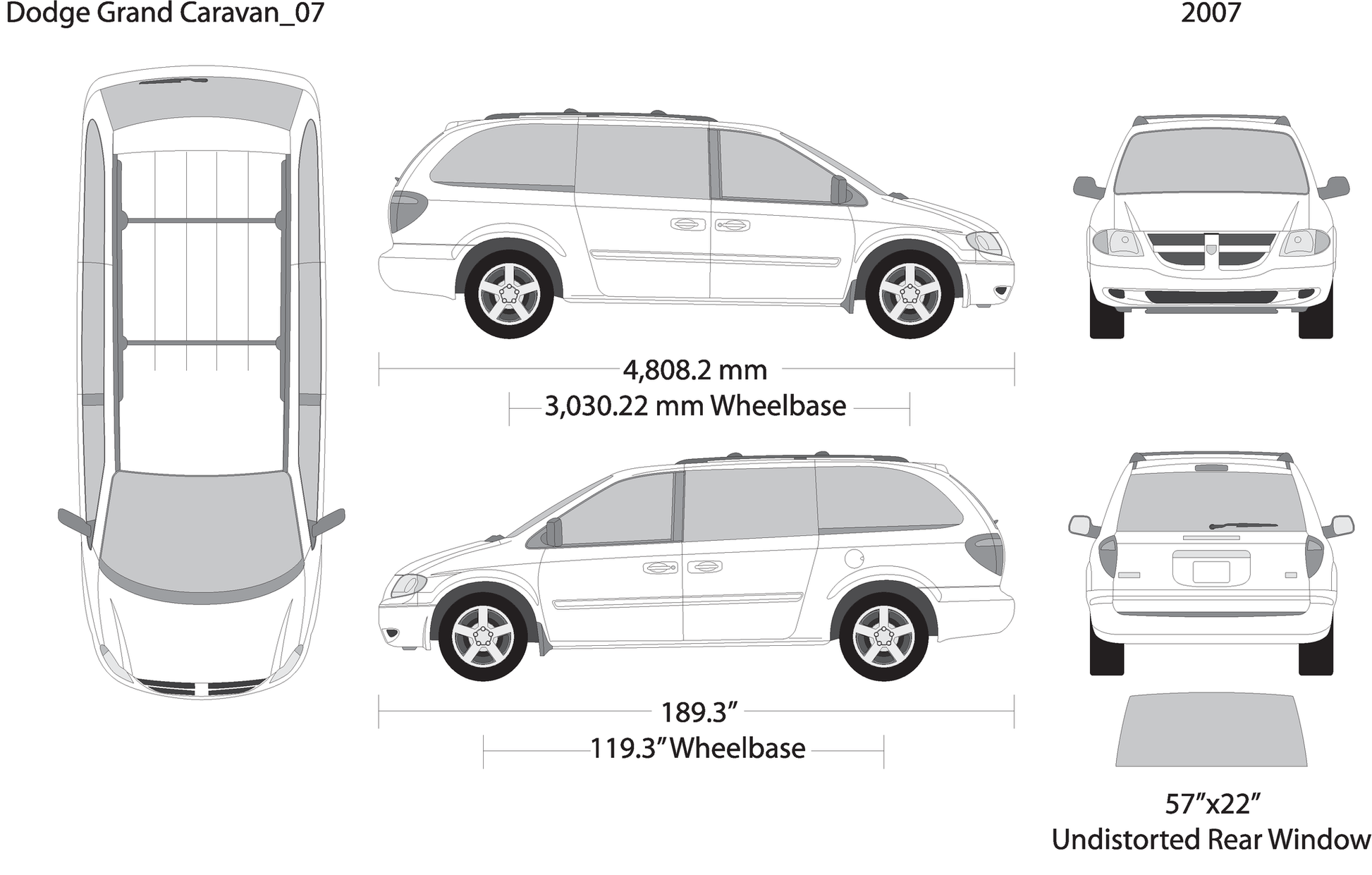 2007 Dodge Grand Caravan V07 Vehicle Wrap Template