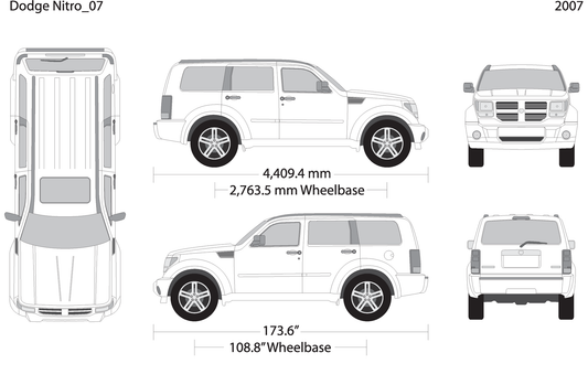 2007 Dodge Nitro V07 Vehicle Wrap Template