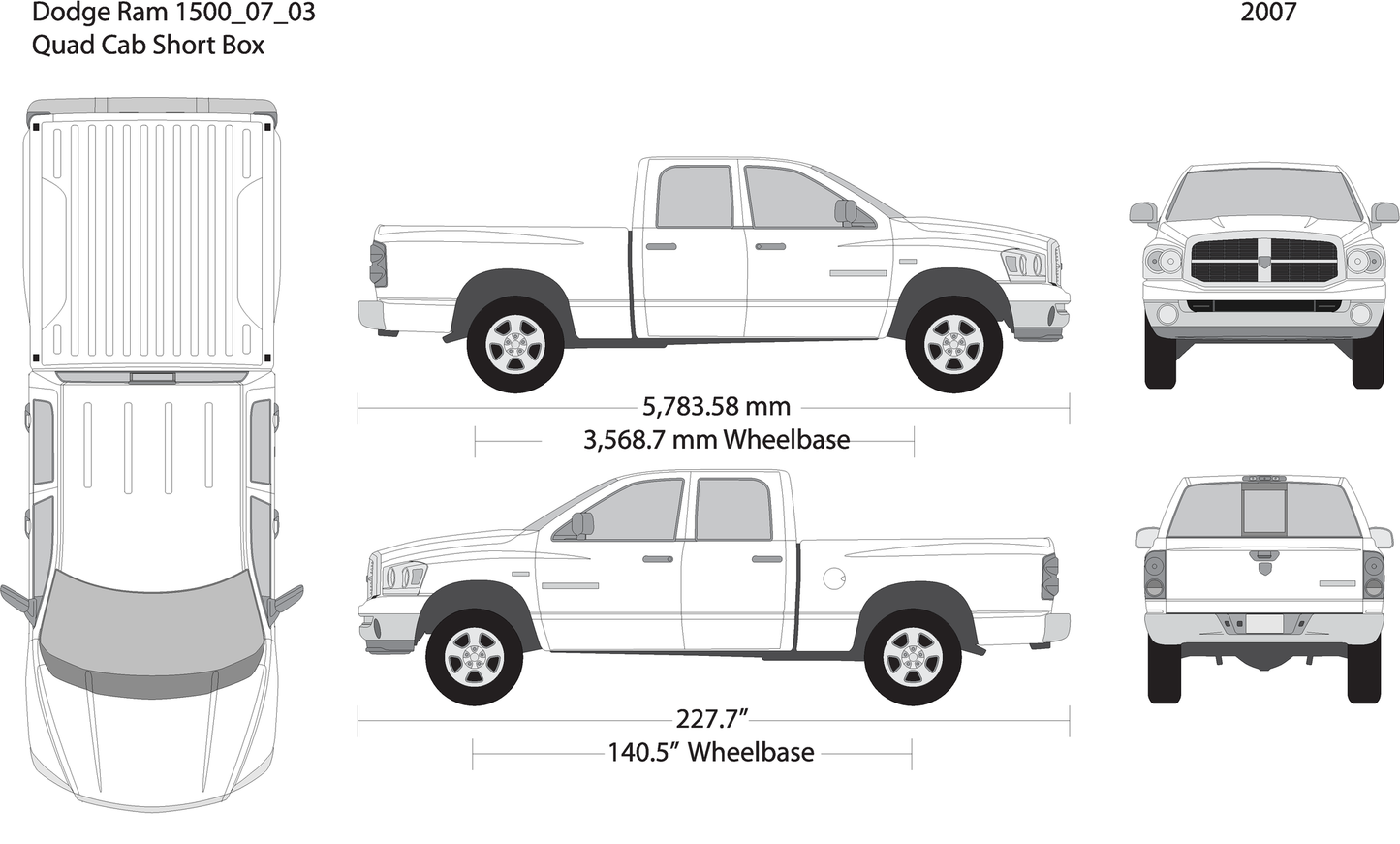 2007 Dodge Ram 1500 V03 Vehicle Wrap Template