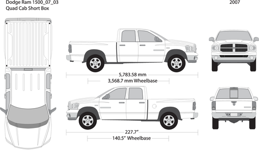 2007 Dodge Ram 1500 V03 Vehicle Wrap Template