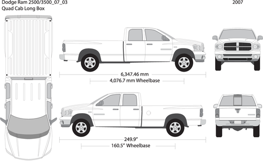 2007 Dodge Ram 2500 3500 V03 Vehicle Wrap Template