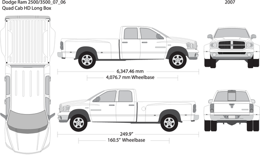 2007 Dodge Ram 2500 3500 V06 Vehicle Wrap Template