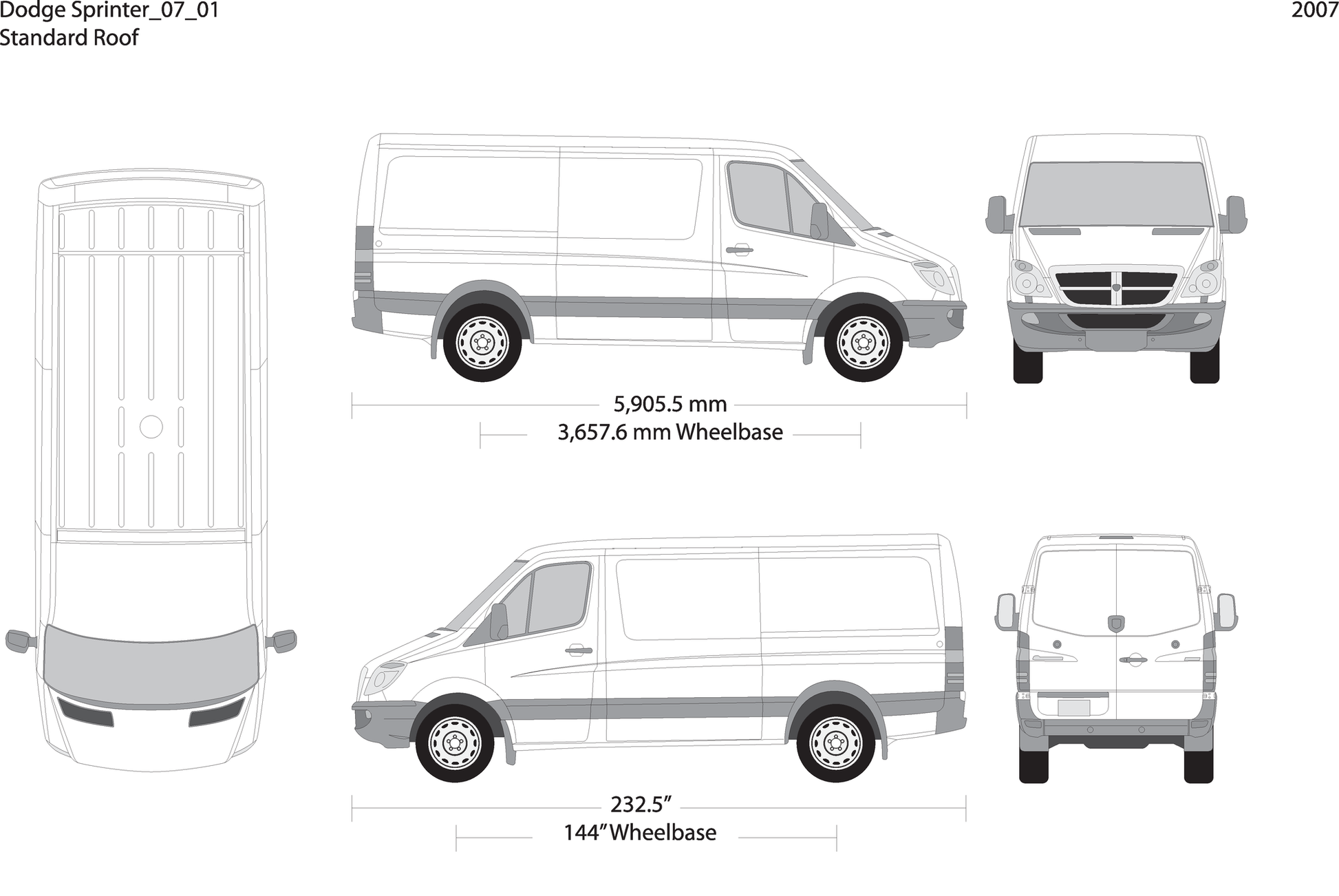 2007 Dodge Sprinter V01 Vehicle Wrap Template