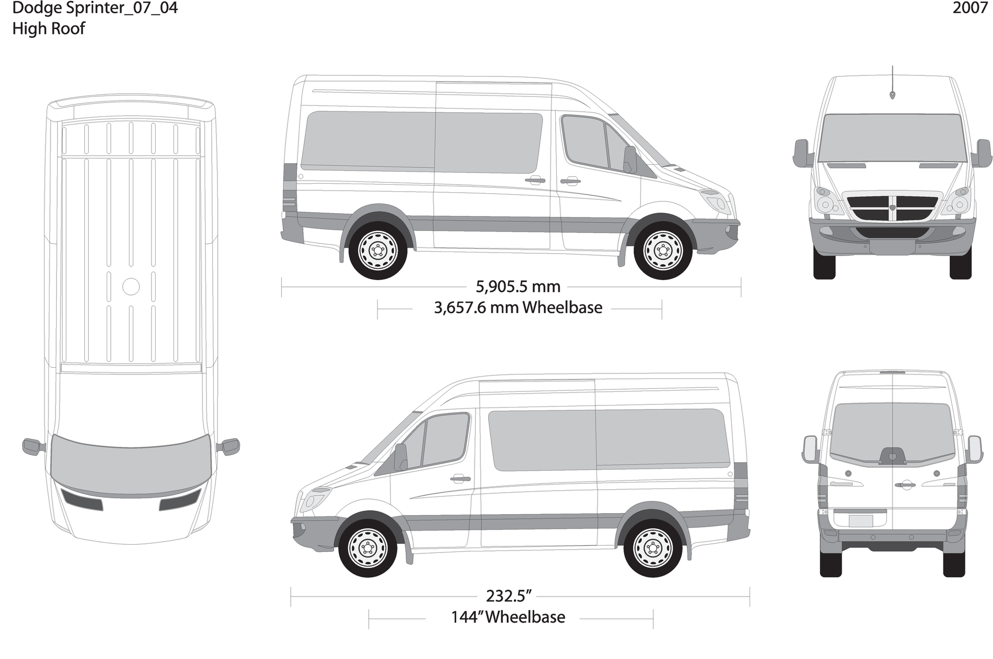 2007 Dodge Sprinter V04 Vehicle Wrap Template