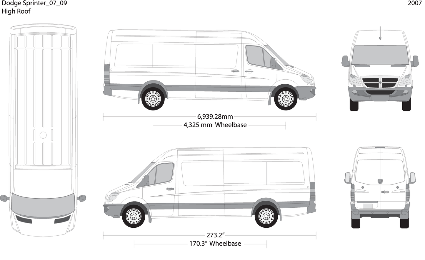 2007 Dodge Sprinter V09 Vehicle Wrap Template