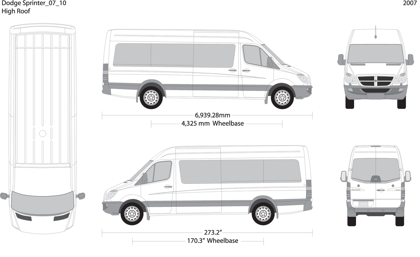 2007 Dodge Sprinter V10 Vehicle Wrap Template