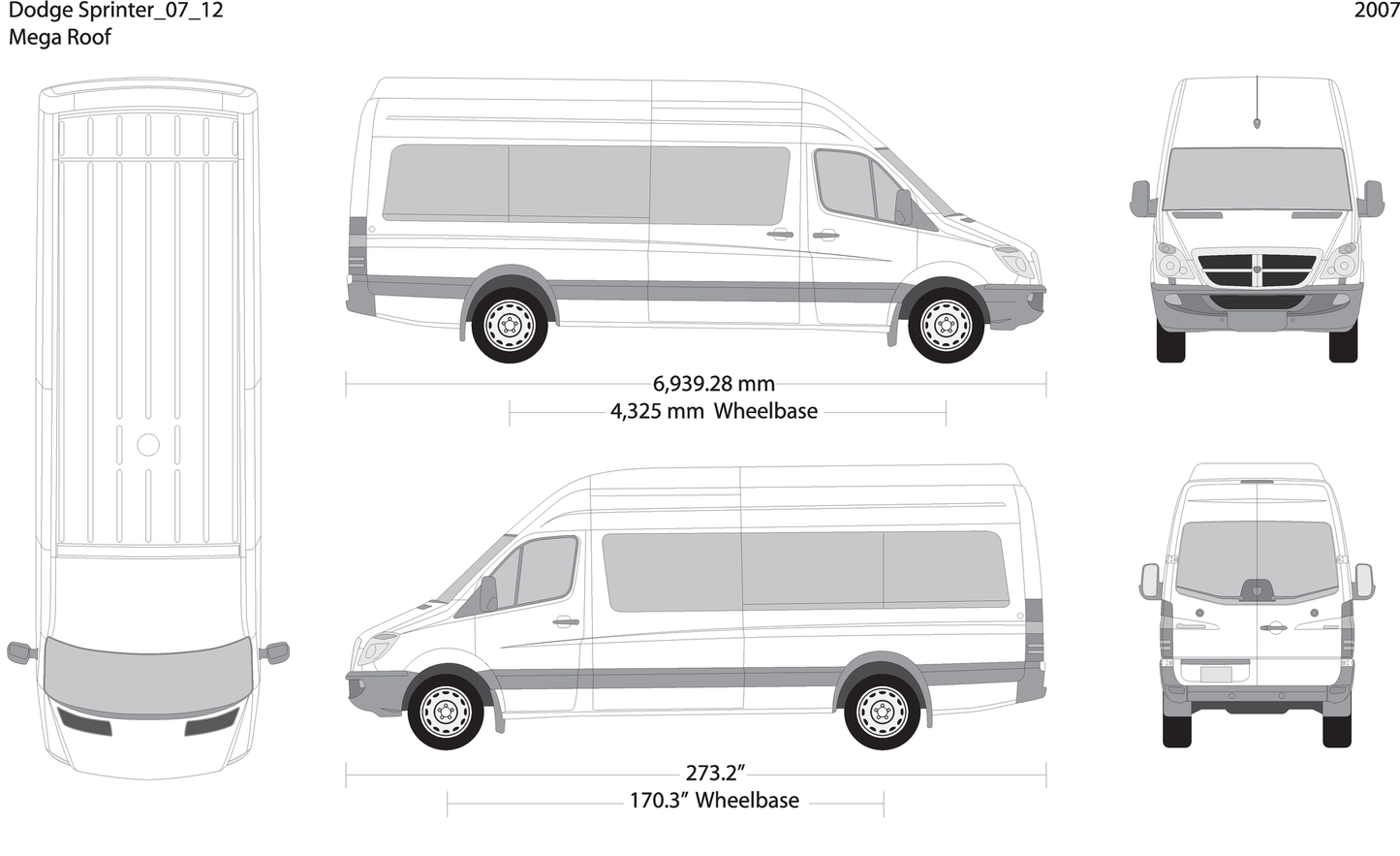 2007 Dodge Sprinter V12 Vehicle Wrap Template