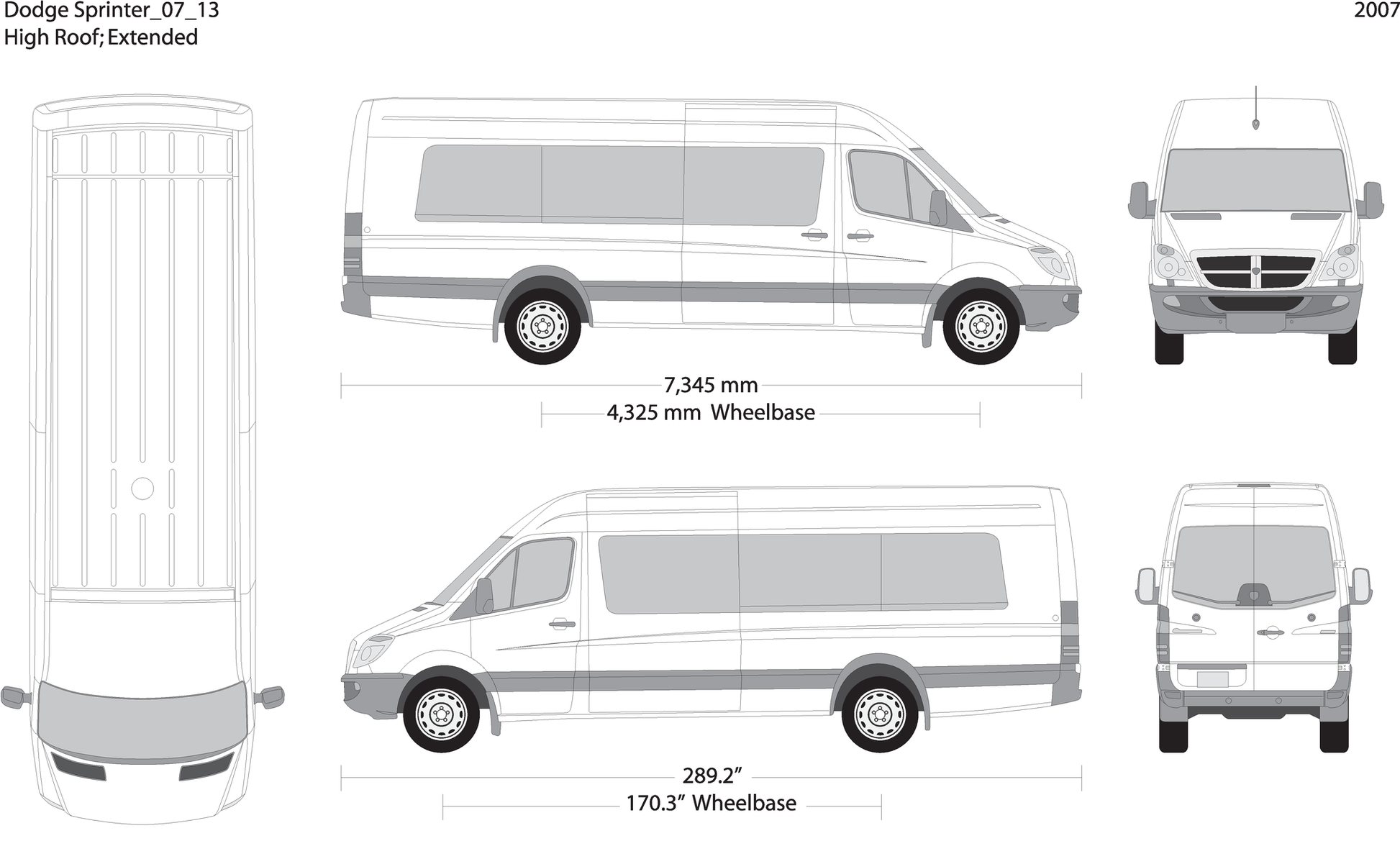 2007 Dodge Sprinter V14 Vehicle Wrap Template