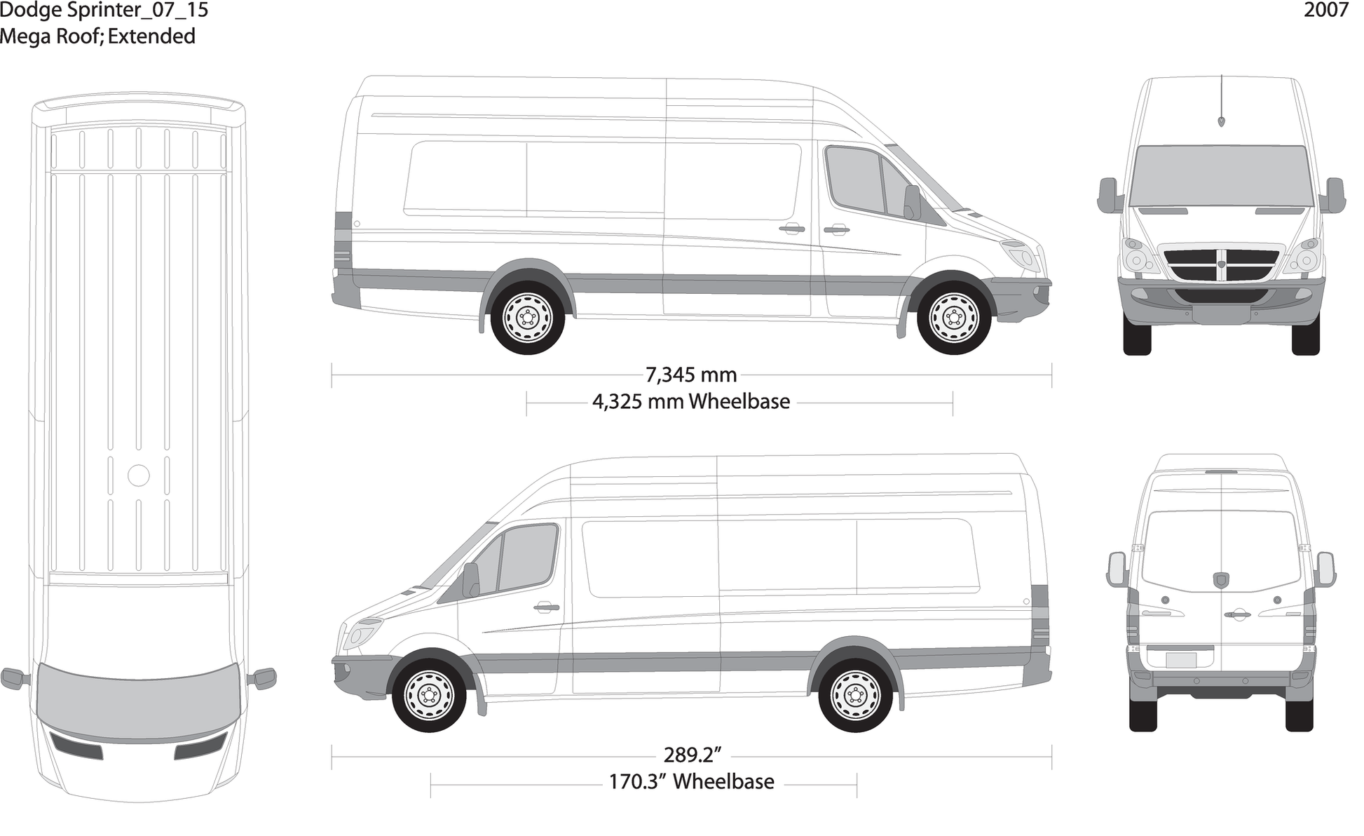 2007 Dodge Sprinter V15 Vehicle Wrap Template