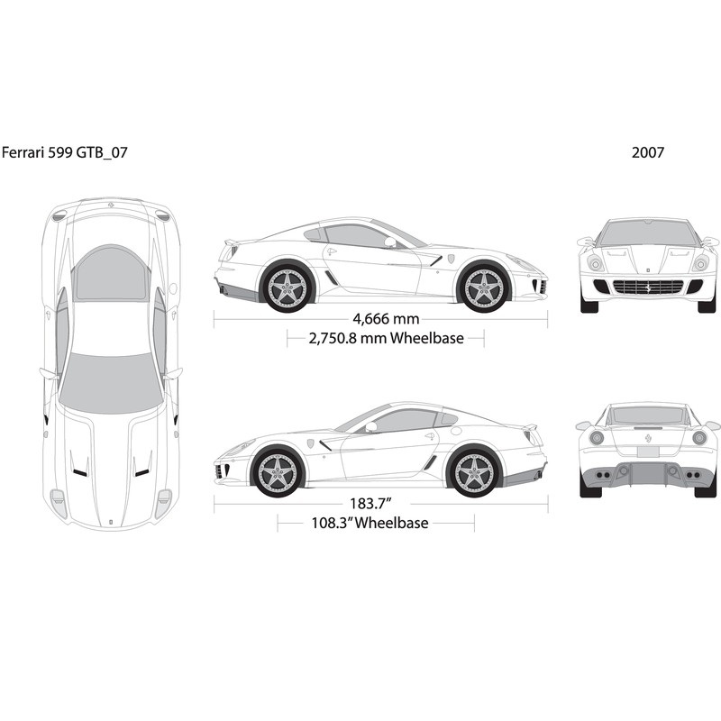 2007 Ferrari 599 Gtb V07 Vehicle Wrap Template