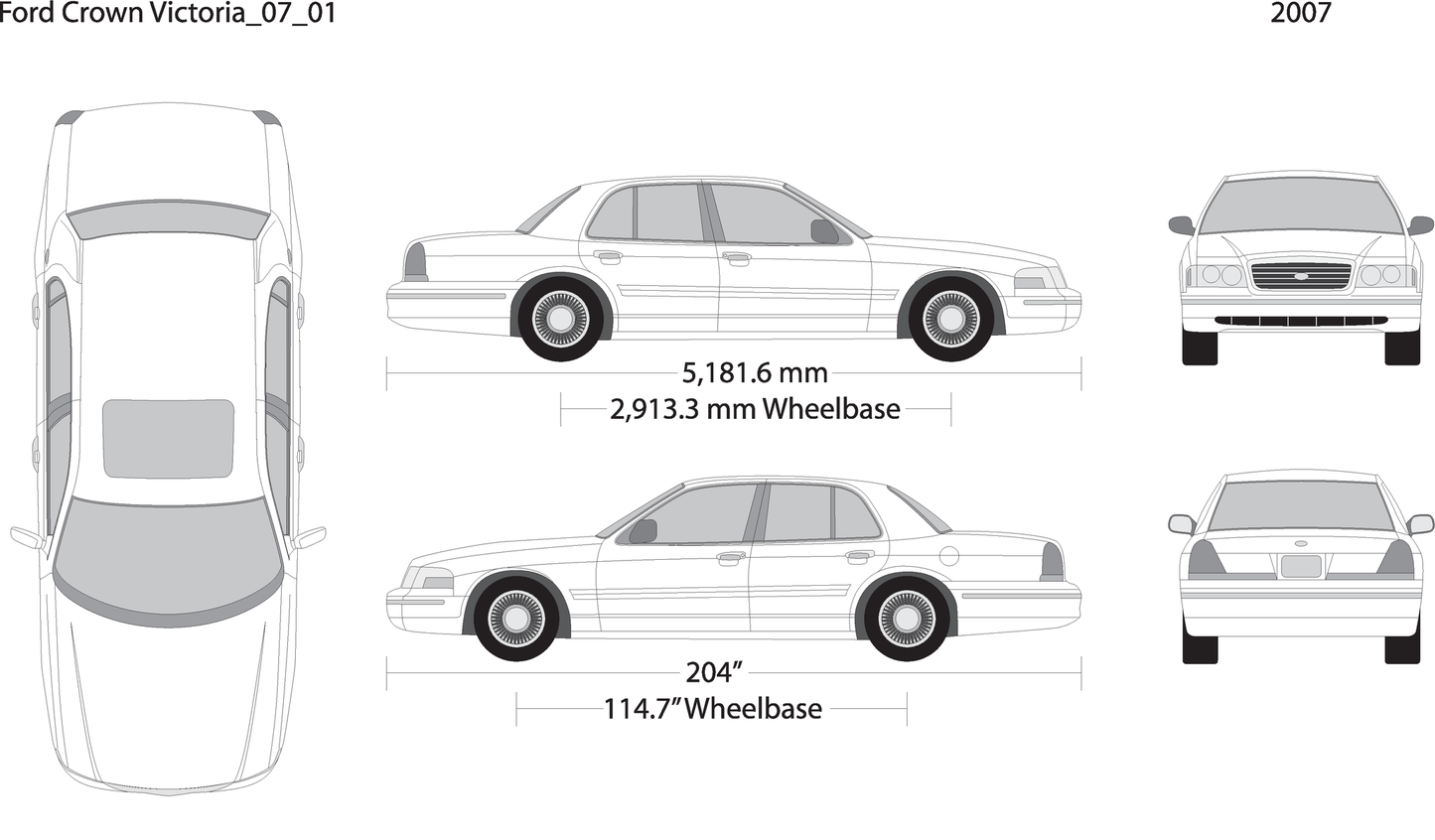 2007 Ford Crown Victoria V01 Vehicle Wrap Template
