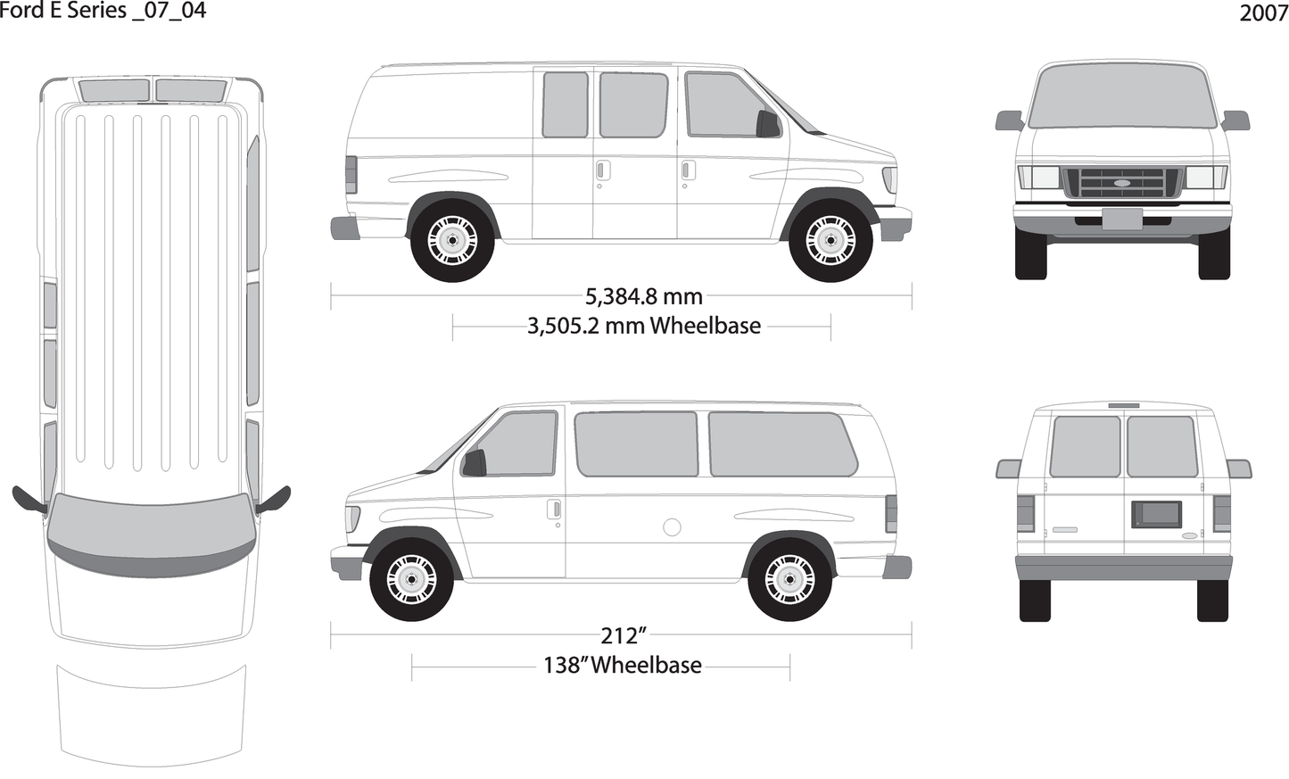 2007 Ford E Series V04 Vehicle Wrap Template