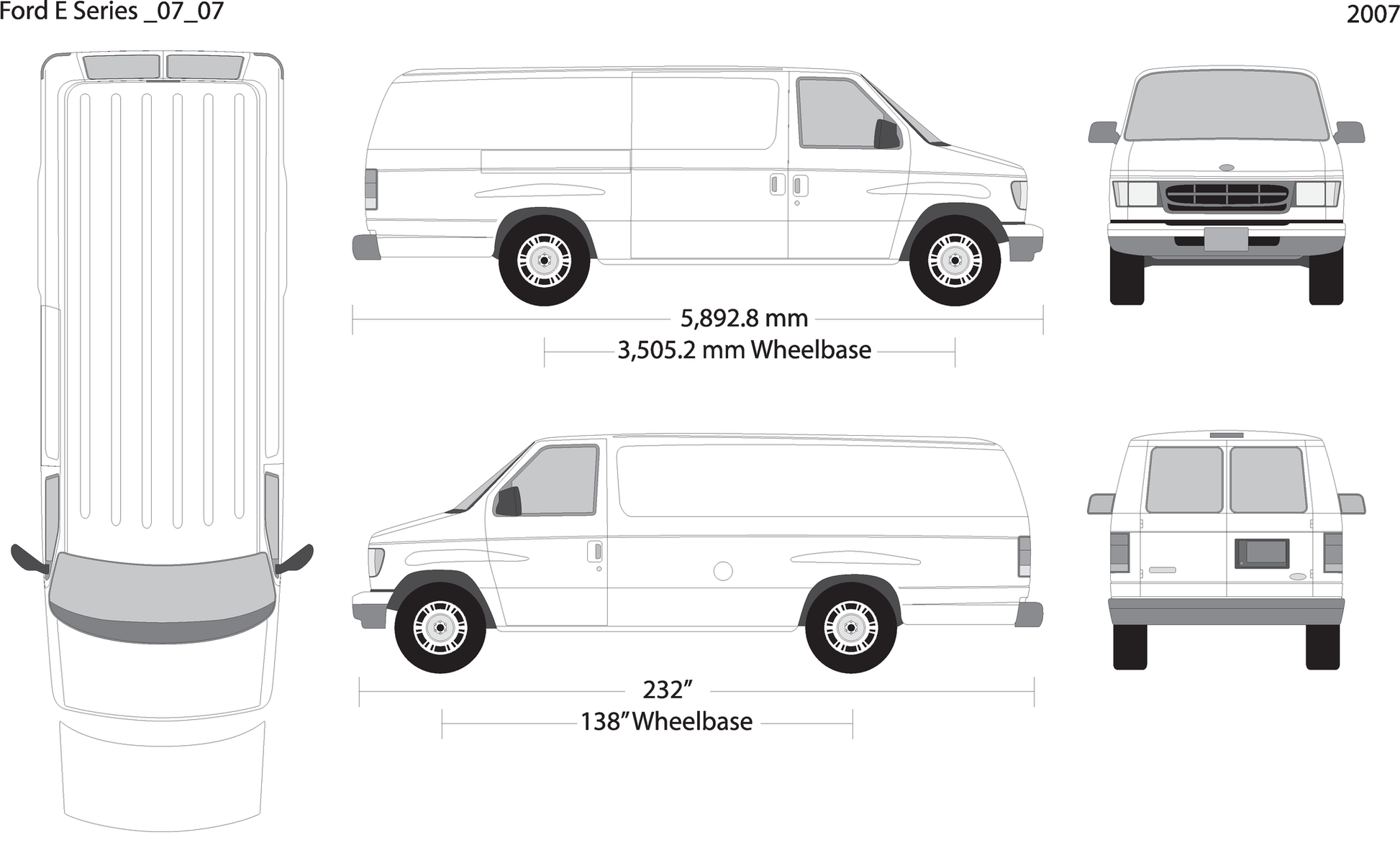2007 Ford E Series V07 Vehicle Wrap Template