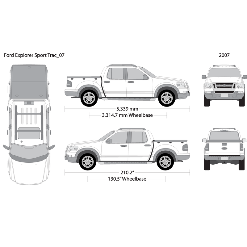 2007 Ford Explorer Sport Trac V07 Vehicle Wrap Template