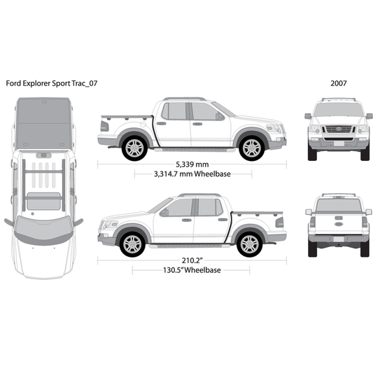2007 Ford Explorer Sport Trac V07 Vehicle Wrap Template