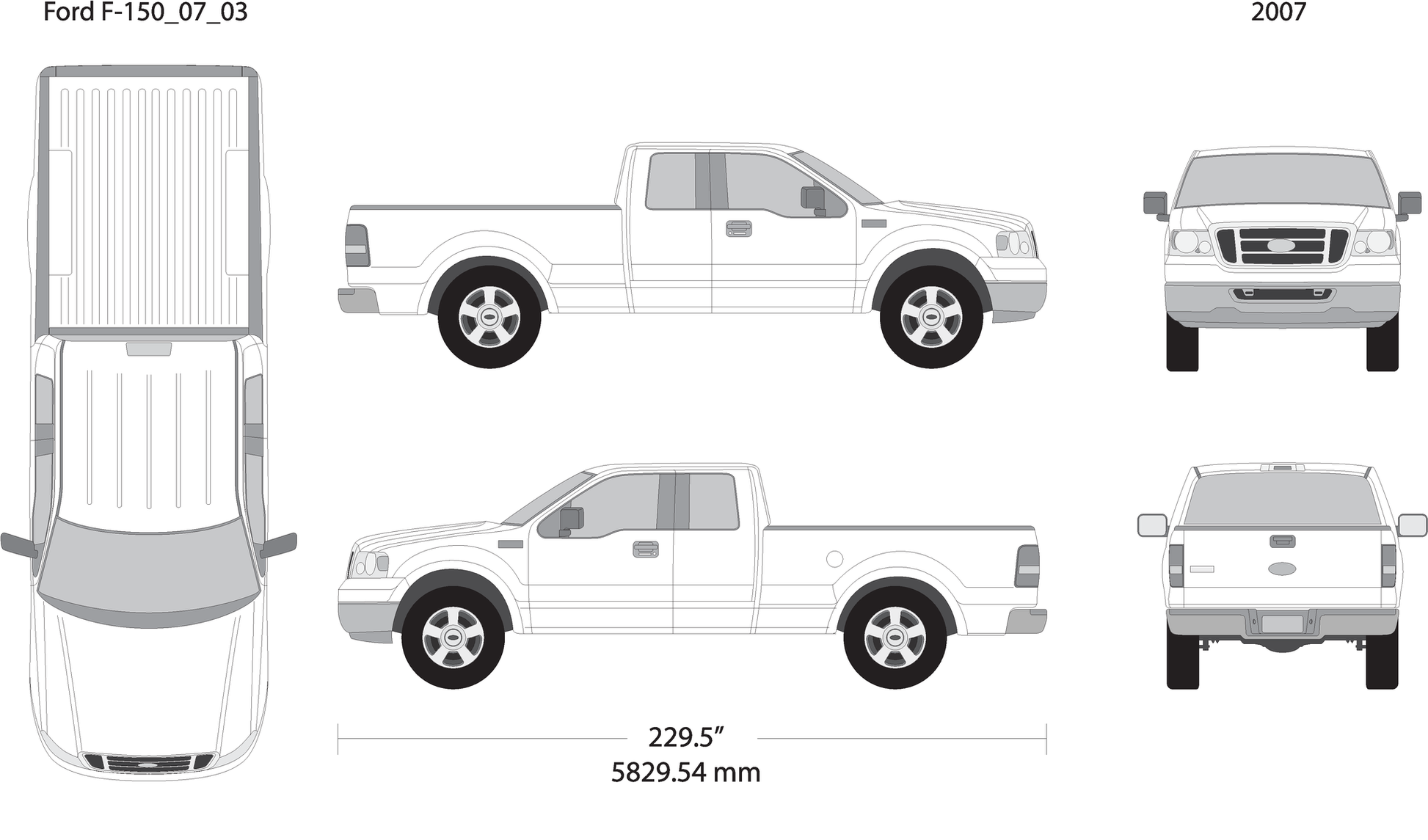 2007 Ford F 150 V03 Vehicle Wrap Template