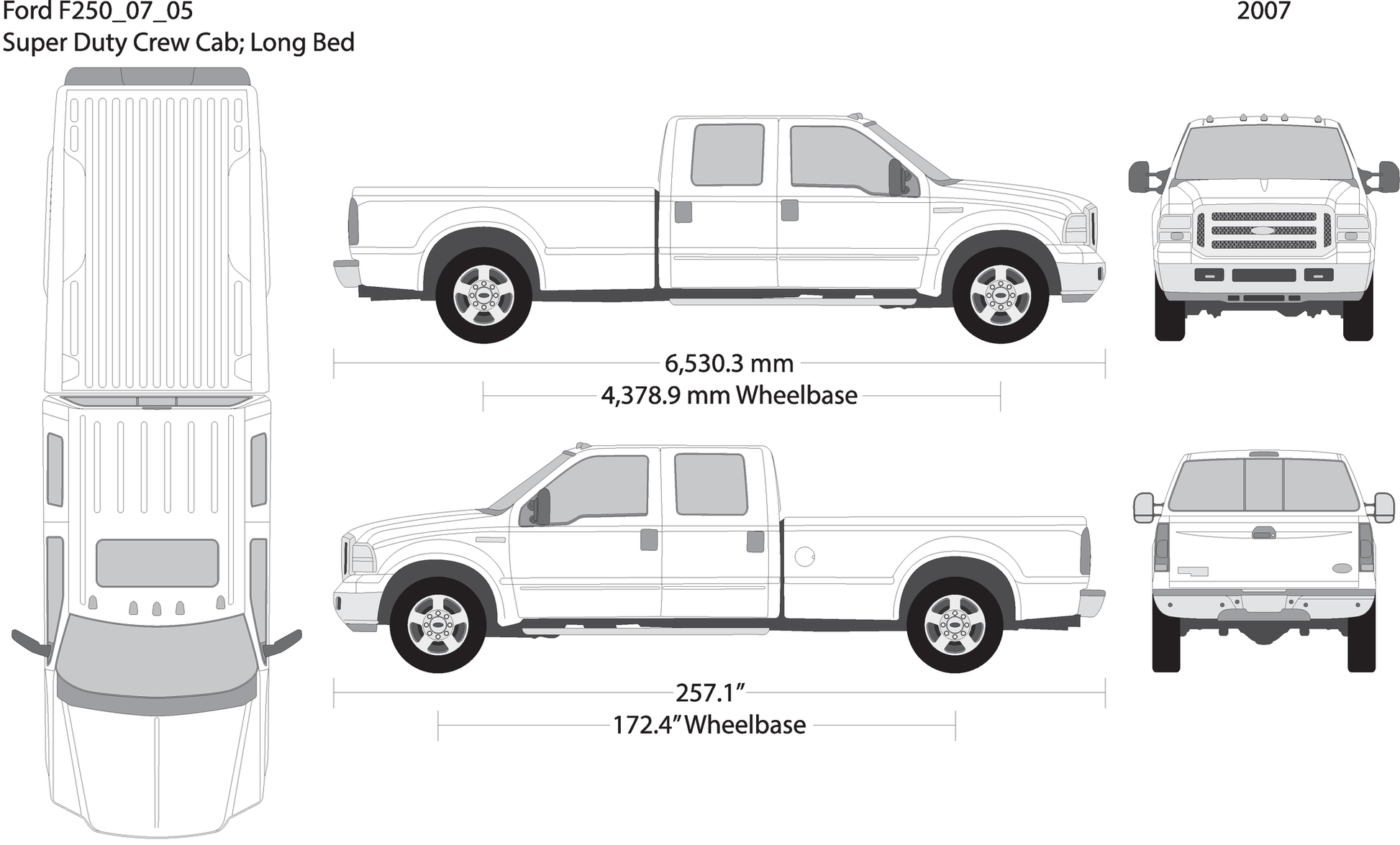 2007 Ford F 250 V05 Vehicle Wrap Template