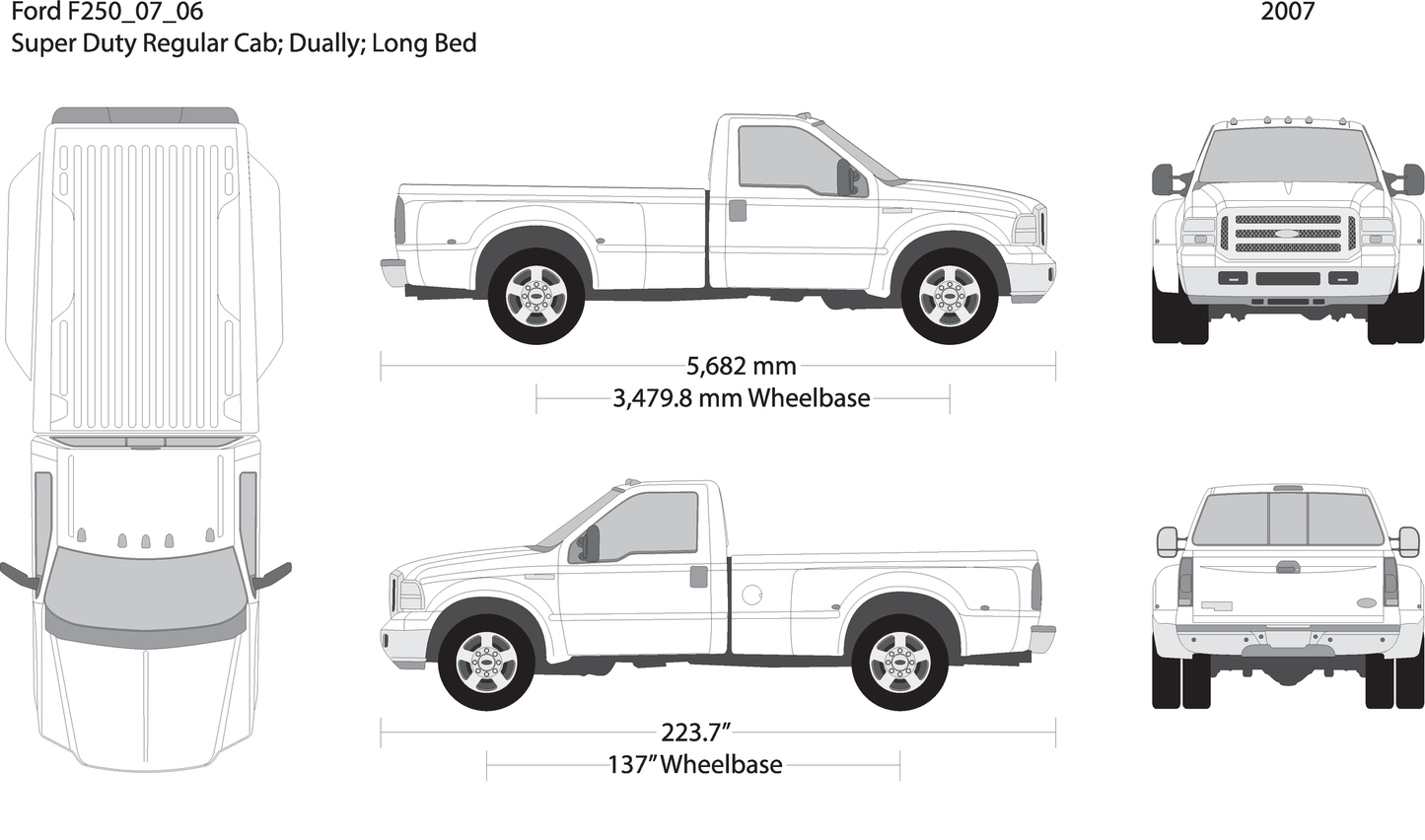 2007 Ford F 250 V06 Vehicle Wrap Template