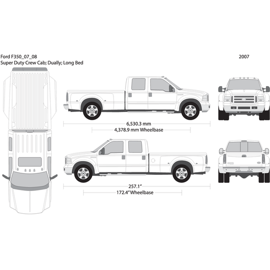 2007 Ford F 350 V08 Vehicle Wrap Template