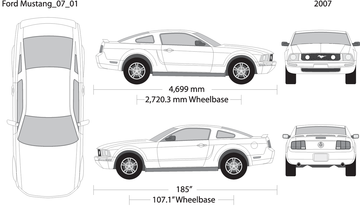 2007 Ford Mustang V01 Vehicle Wrap Template