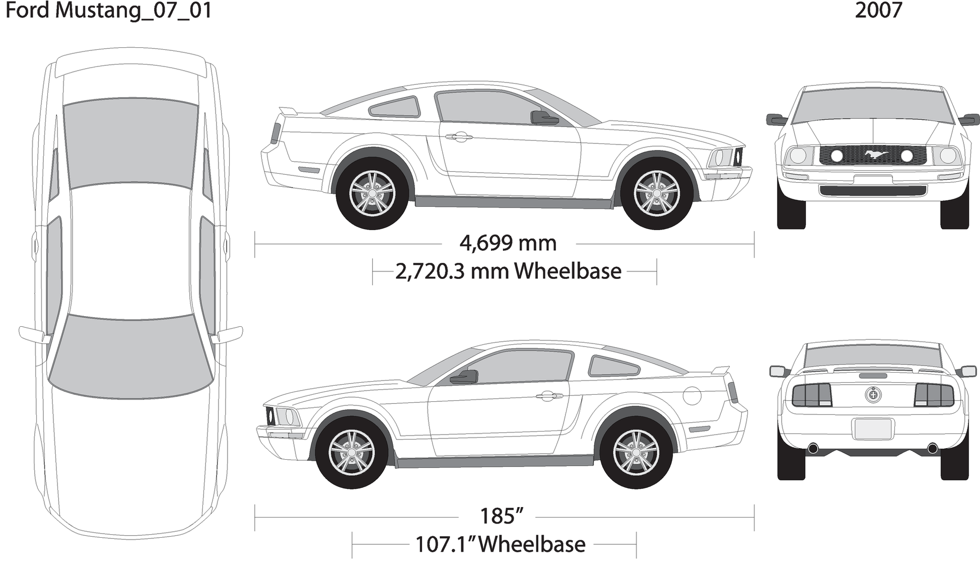 2007 Ford Mustang V01 Vehicle Wrap Template